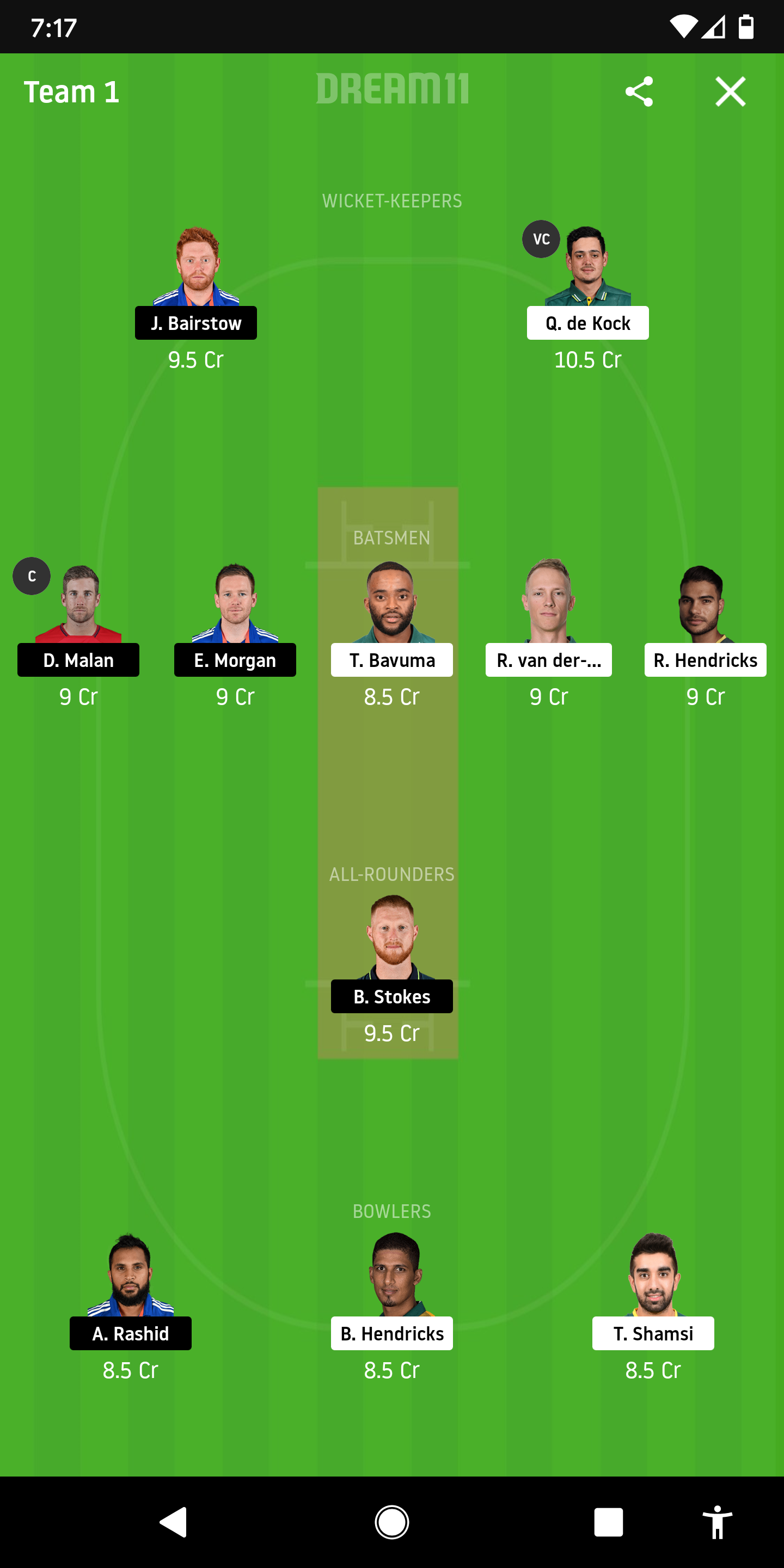 SA Vs ENG Dream11