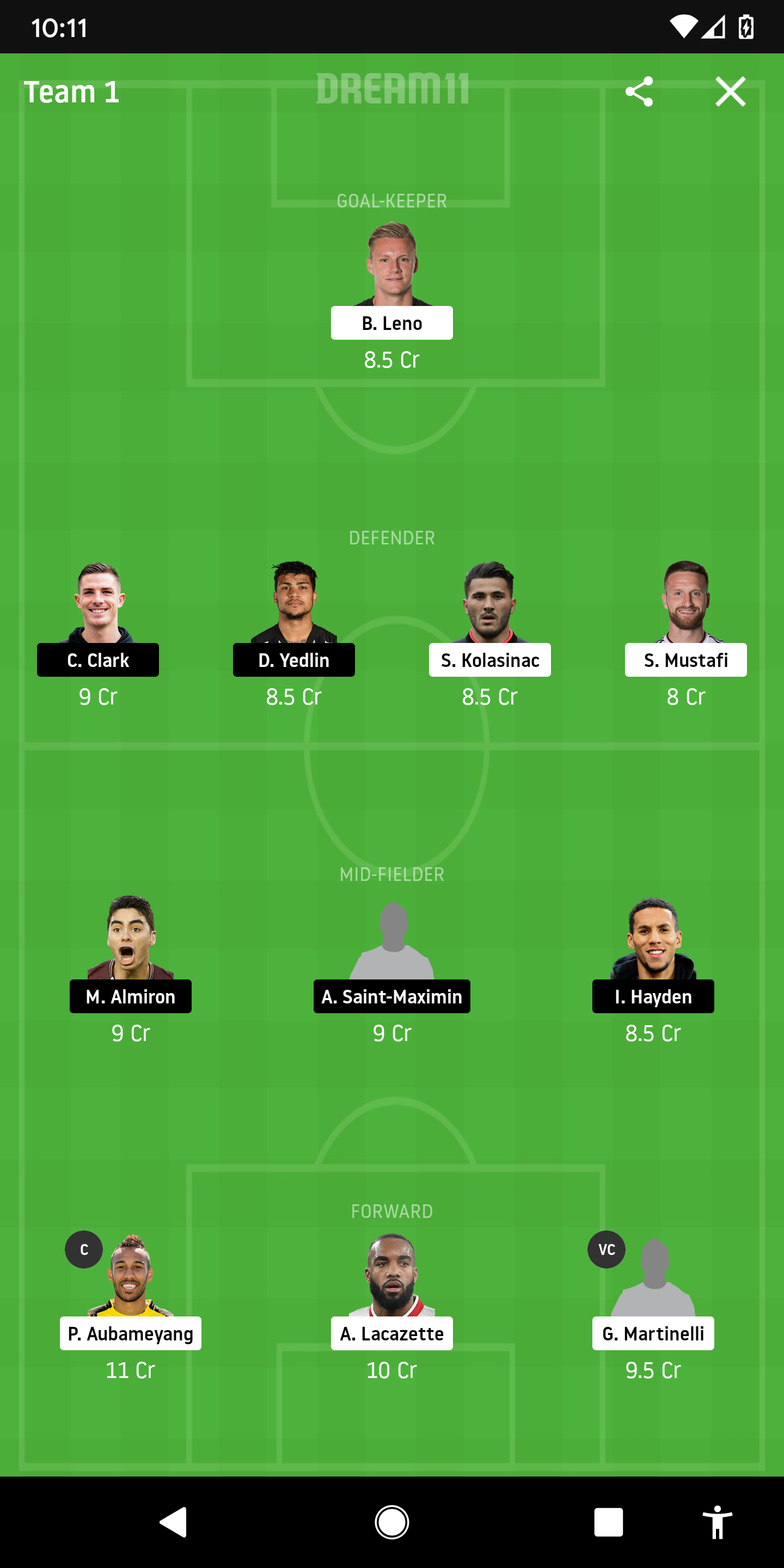 ARS Vs NEW Dream11