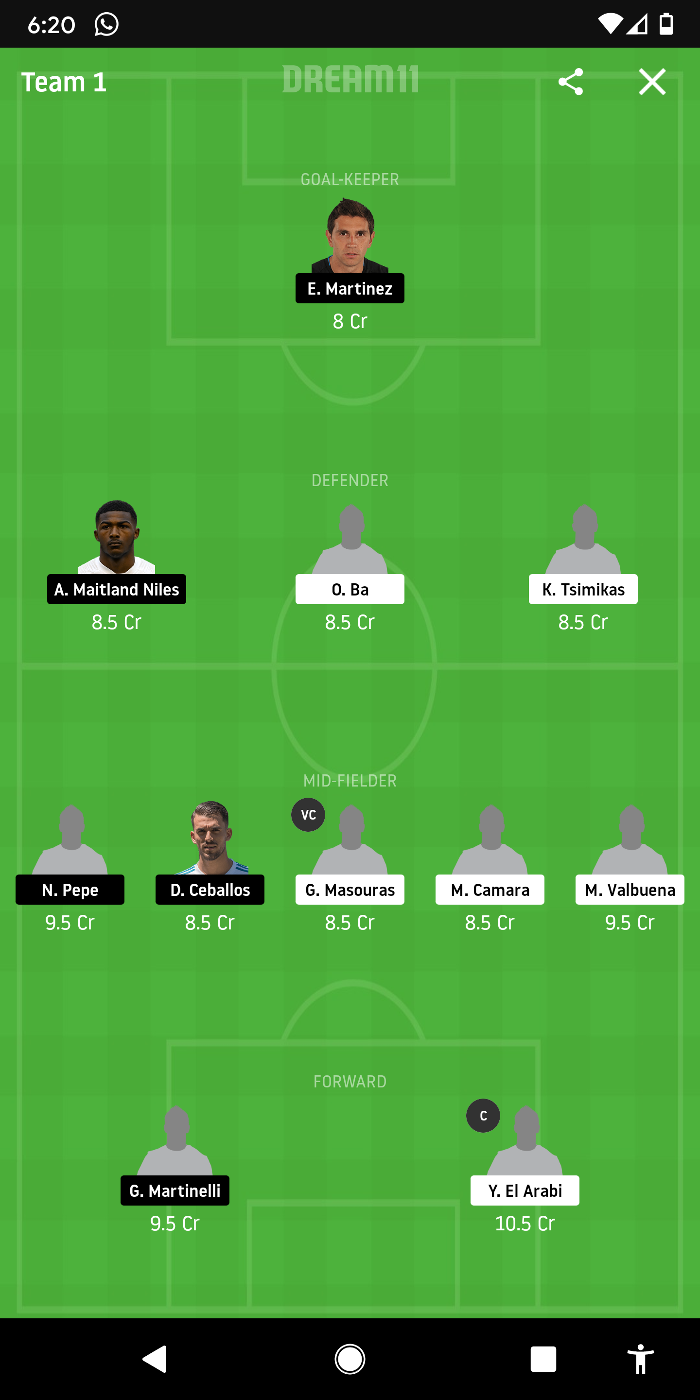 OLY Vs ARS Dream11