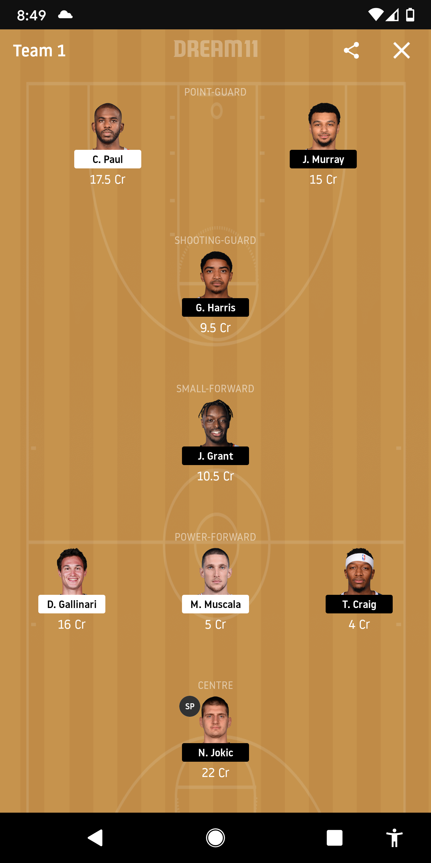 OKC Vs DEN Dream11