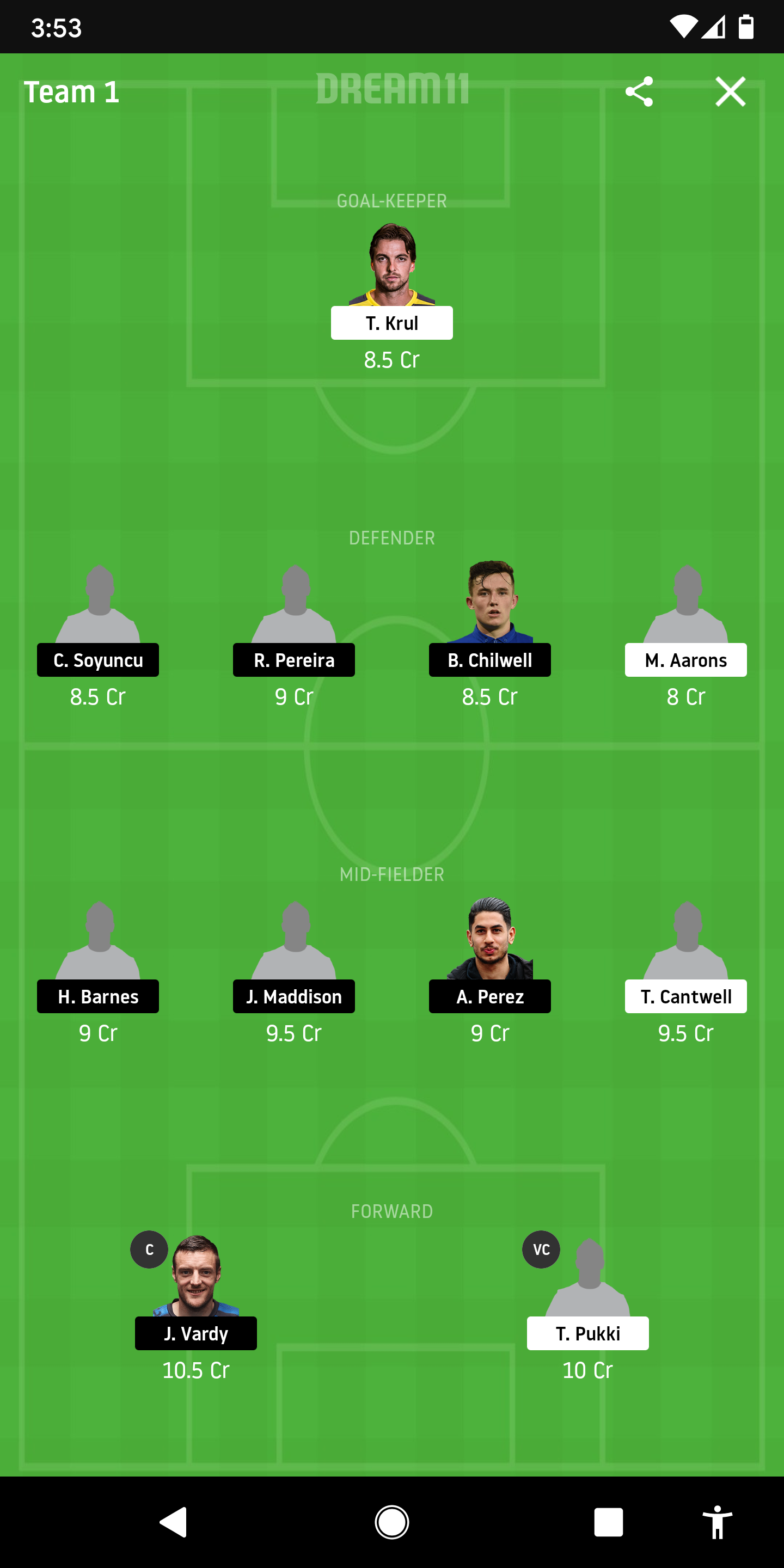 NOR Vs LEI Dream11