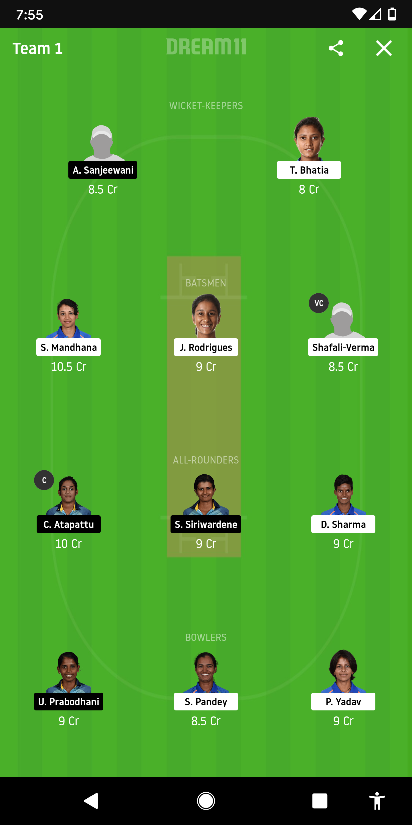 IN-W vs SL-W Dream11