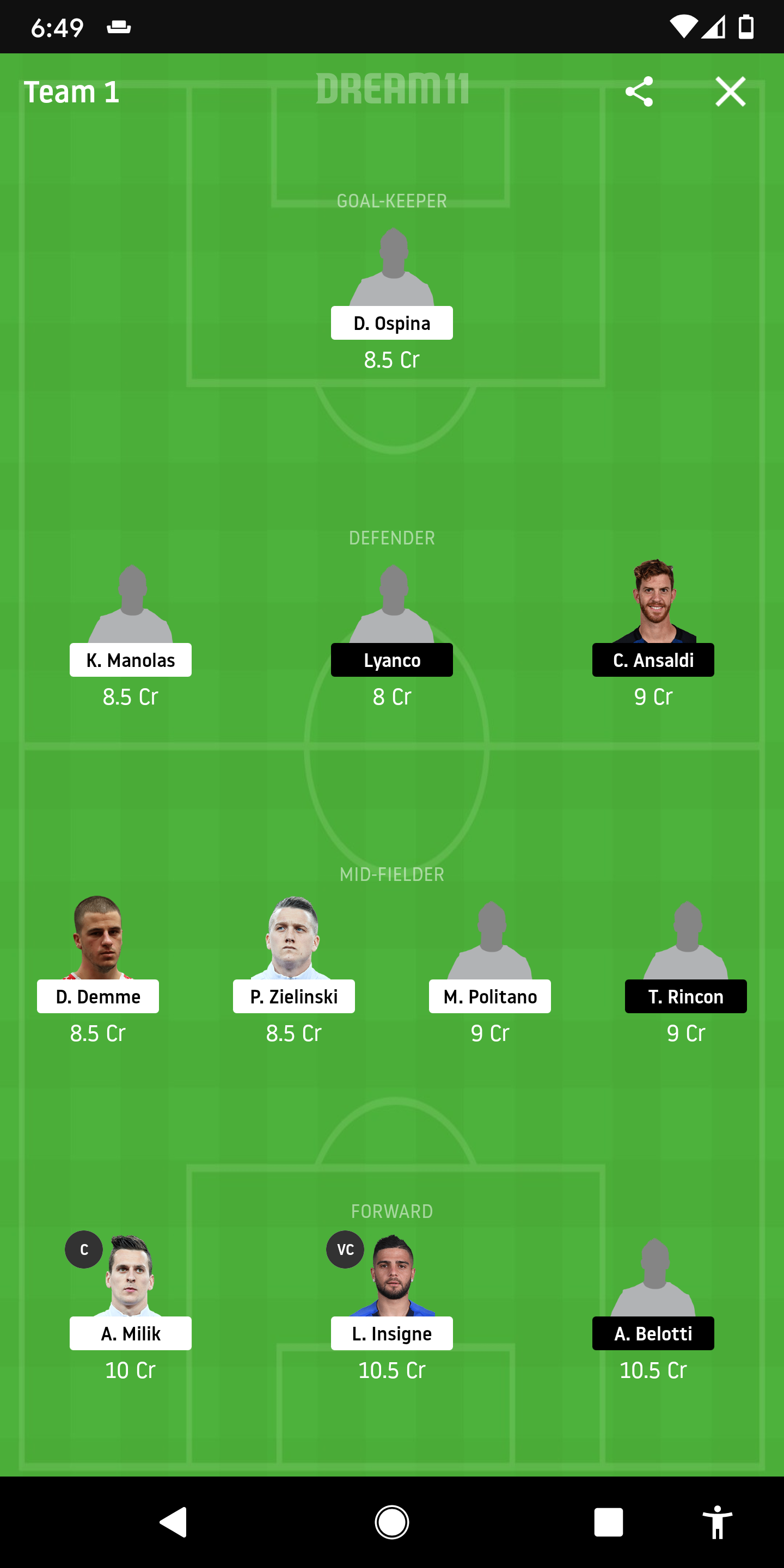 NAP  Vs TOR Dream11