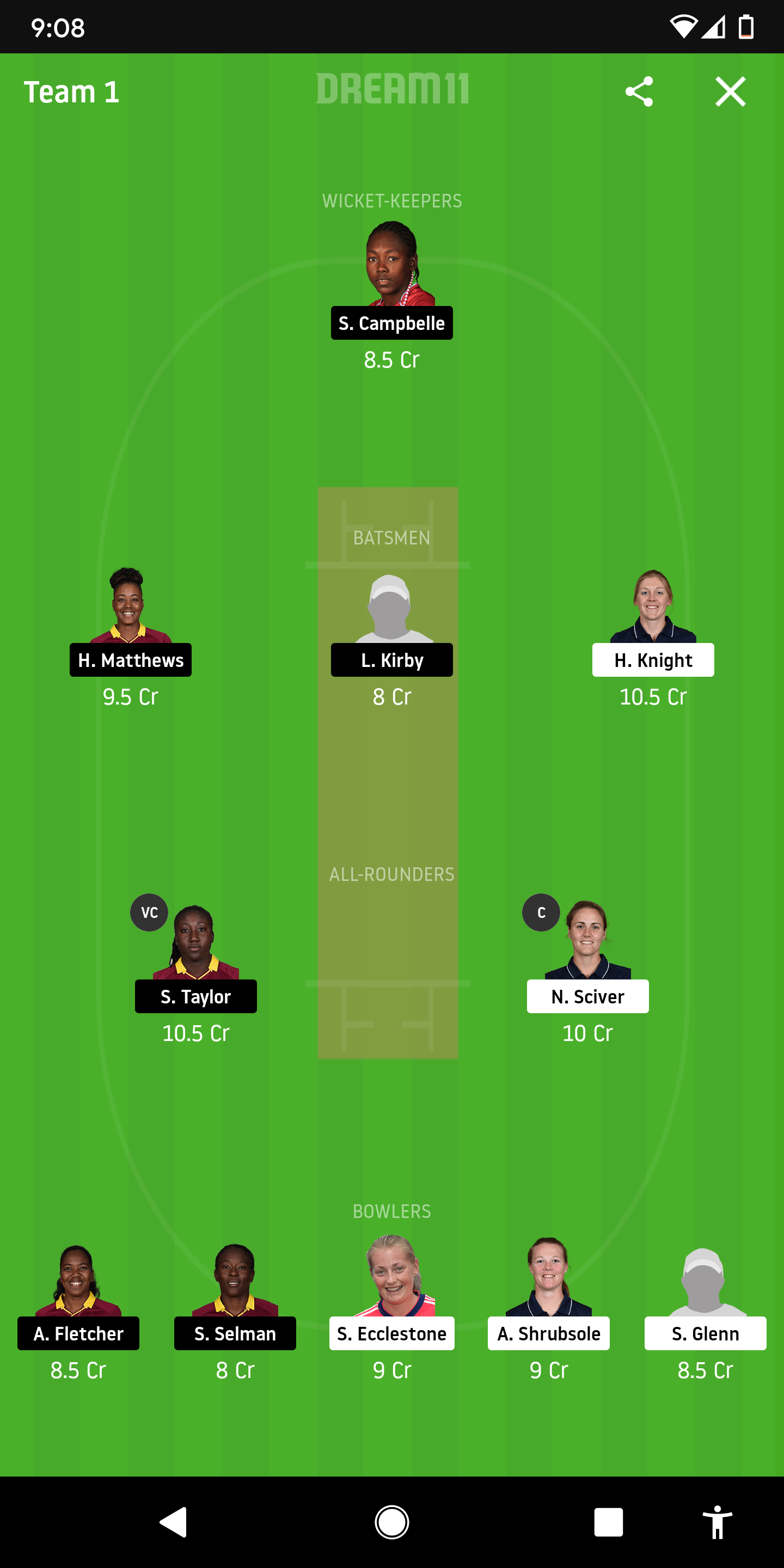 EN-W Vs WI-W Dream11