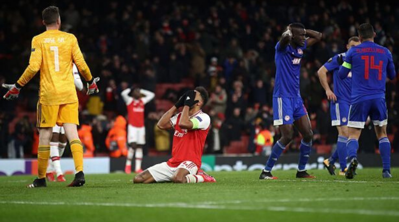 Watch Aubameyang’s night went from ecstatic to tragic as the Arsenal forward missed a sitter from 6 yards