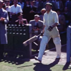 Watch unique colour footage of Don Bradman batting at the Sydney Cricket Ground