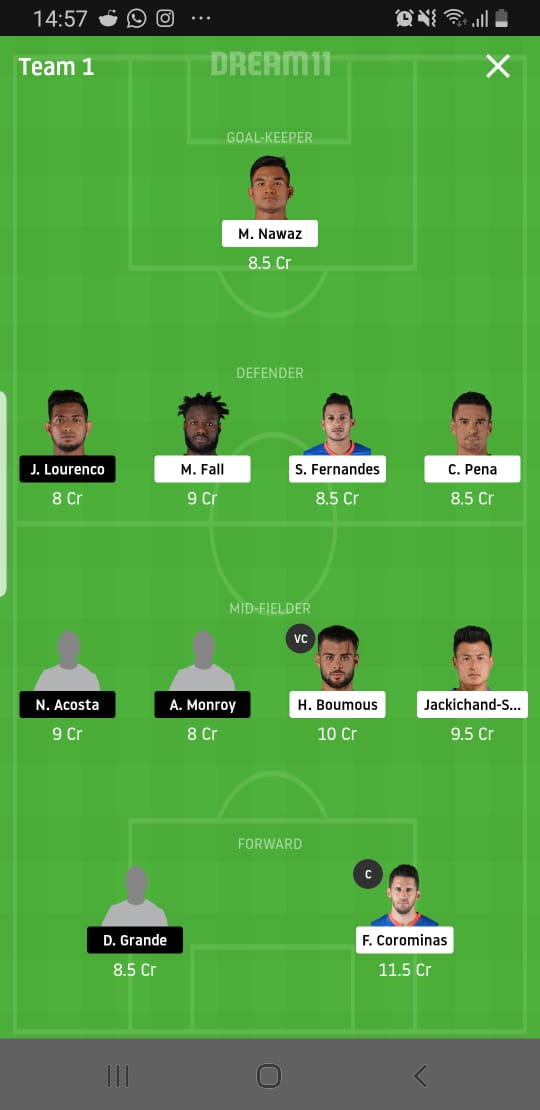 FCG vs JFC Dream11