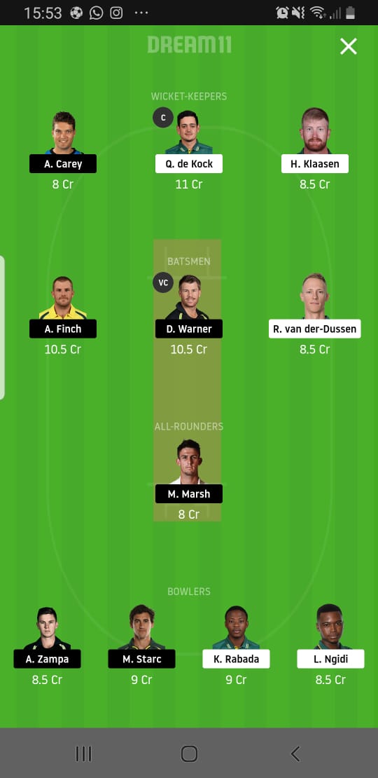 SA Vs AUS Dream11