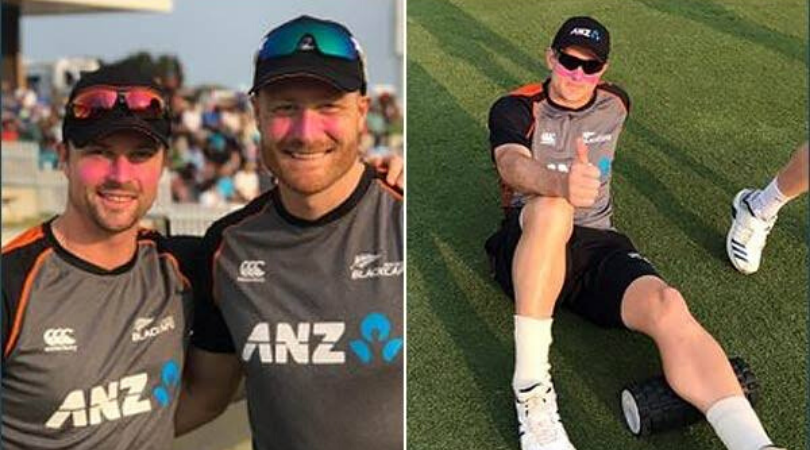 Why were New Zealand players sporting pink paint on their face vs India