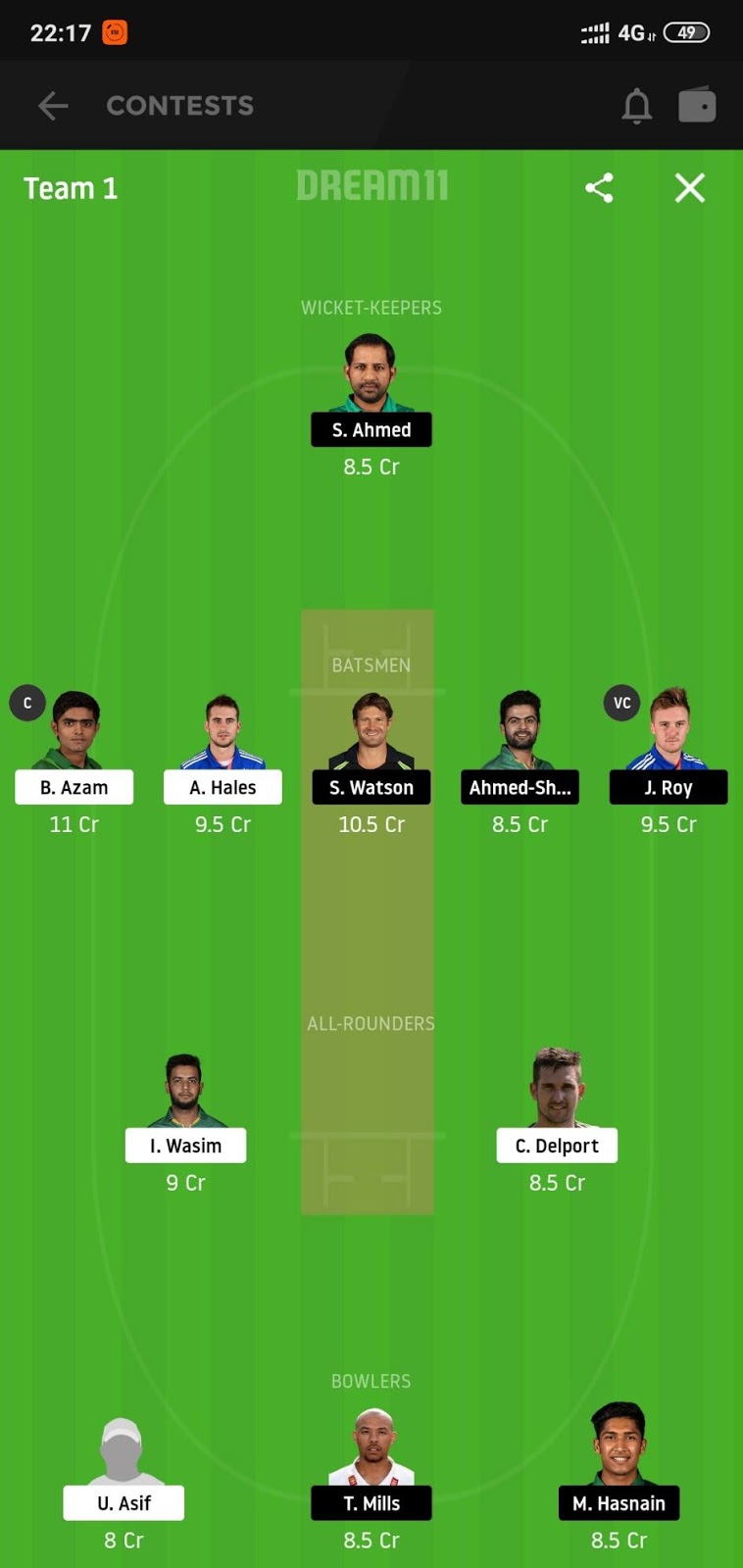 KAR vs QUE Dream11