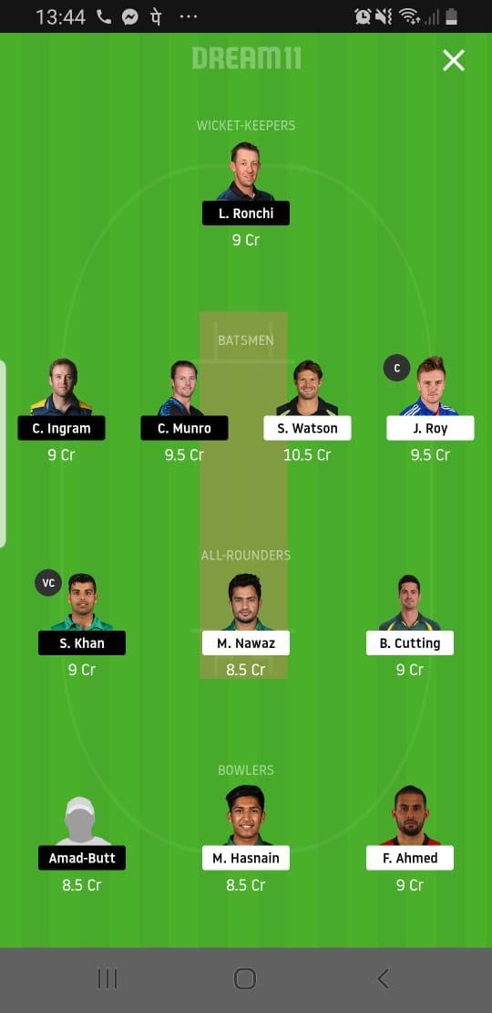 QUE vs ISL Dream11