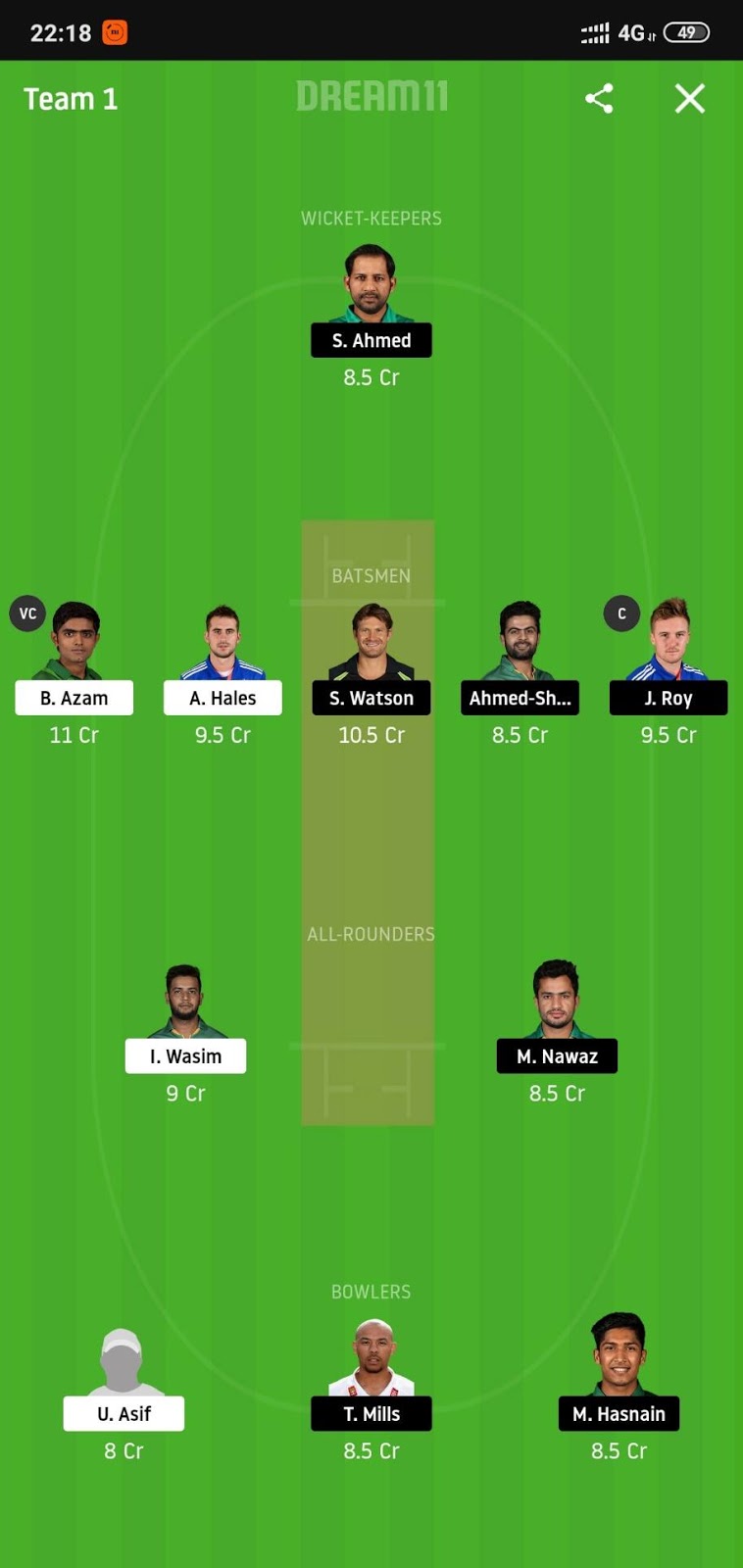 KAR vs QUE Dream11
