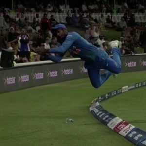 WATCH: Airborne Sanju Samson's courageous effort saves four runs for India in fifth T20I