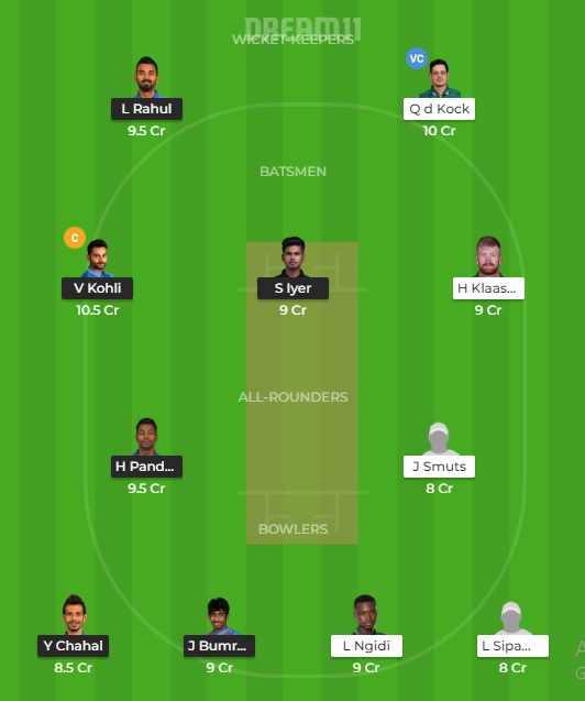 IND vs SA Dream11 Prediction: India vs South Africa Best Dream 11 and Ballebaazi Team for First ODI