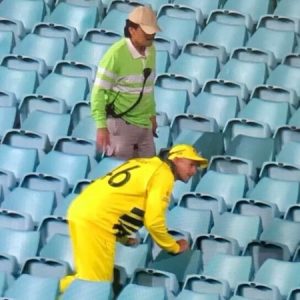 WATCH: Ashton Agar looks out for ball in empty stands during AUS vs NZ Sydney ODI