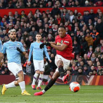 Anthony Martial goal vs Man City Man Utd forward scores off a cheeky Bruno Fernandes free kick as City defence goes to sleep