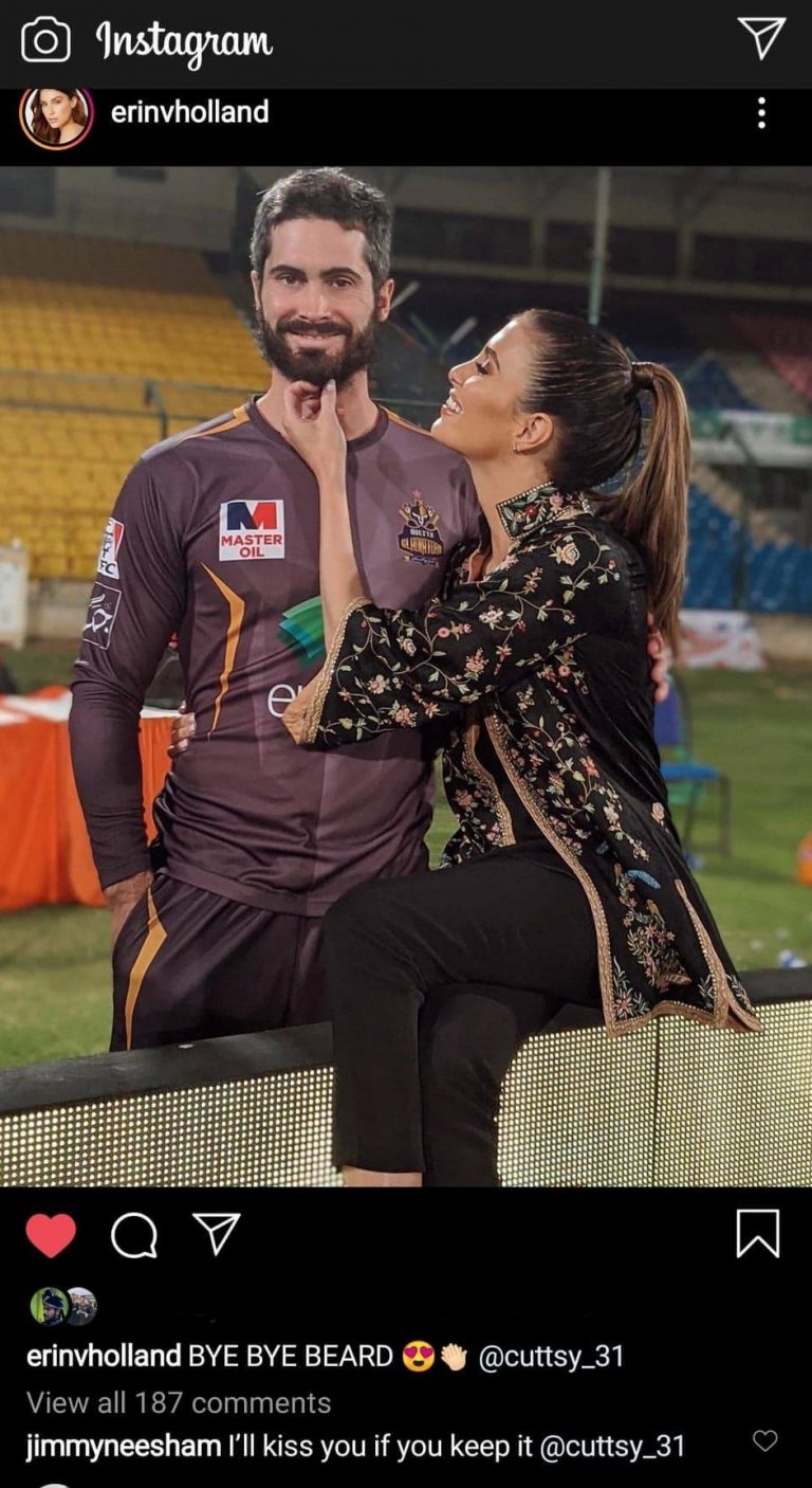 "I'll kiss you if you keep it," James Neesham amusingly warns Ben Cutting regarding his beard