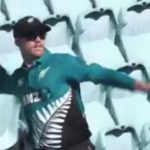 WATCH: Lockie Ferguson runs into empty stands to throw the ball back in Sydney ODI