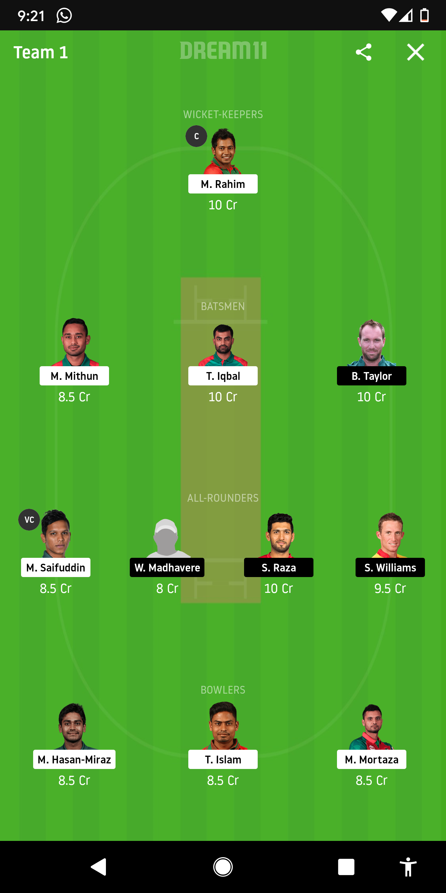 BAN Vs ZIM Dream11