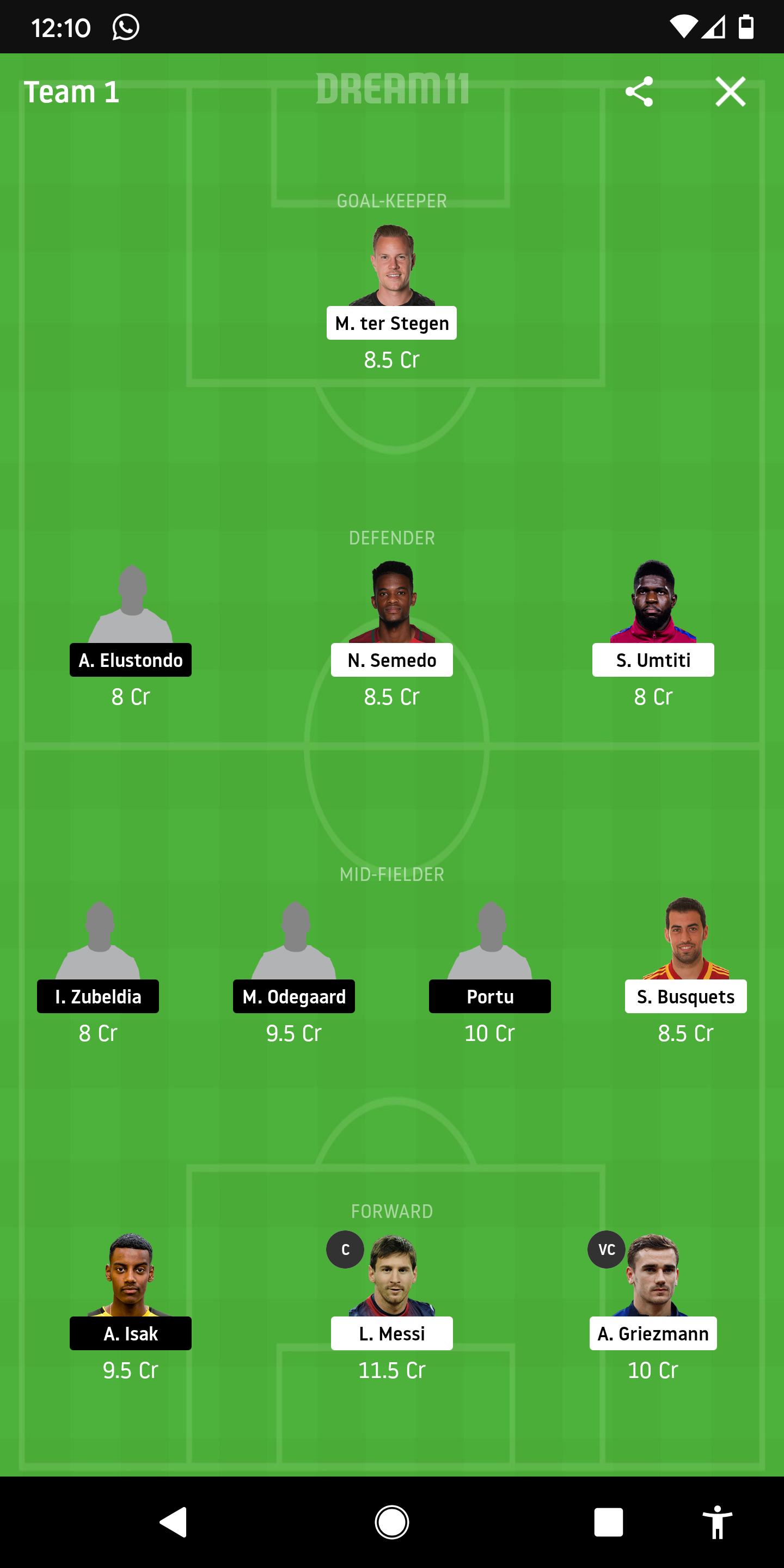 BAR Vs RS Dream11