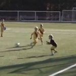 Footage of Lionel Messi and Luis Suarez's sons netting fabulous goals