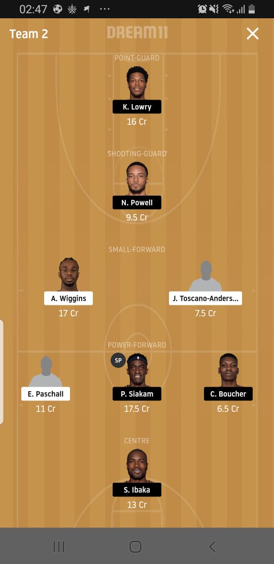 GSW Vs TOR Dream11 Team
