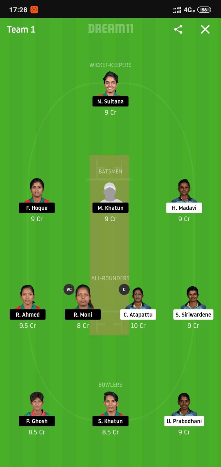SL-W vs BD-W Dream11