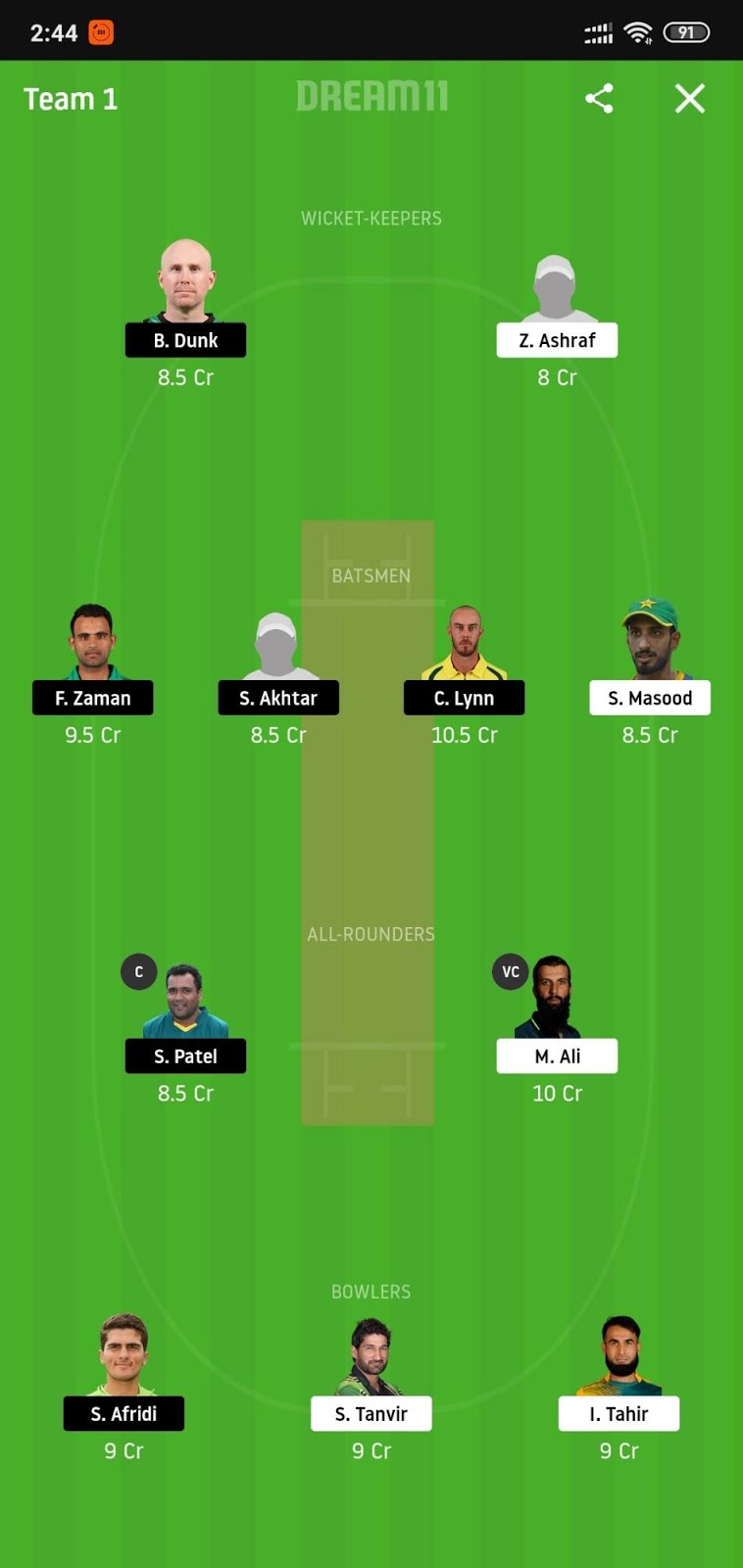 MUL vs LAH Dream11