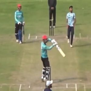 WATCH: Rashid Khan nails helicopter shot; hits the ball fiercely on the off-side