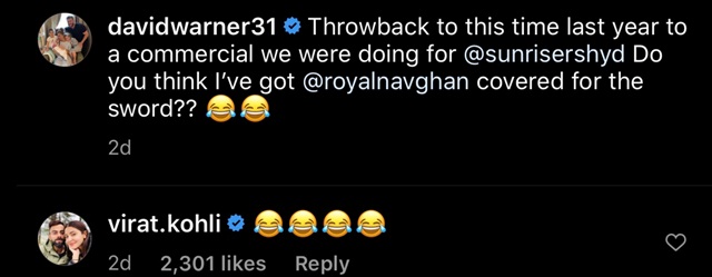 Virat Kohli reacts amusingly on David Warner attempting Ravindra Jadeja's 'sword celebration'