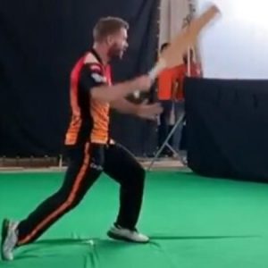 SRH's David Warner emulates CSK's Ravindra Jadeja's sword celebration in throwback video