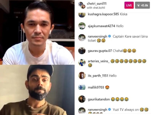 "Iska kaam ho gaya hai": Watch Virat Kohli trolls Yuzvendra Chahal during Instagram live with Sunil Chhetri
