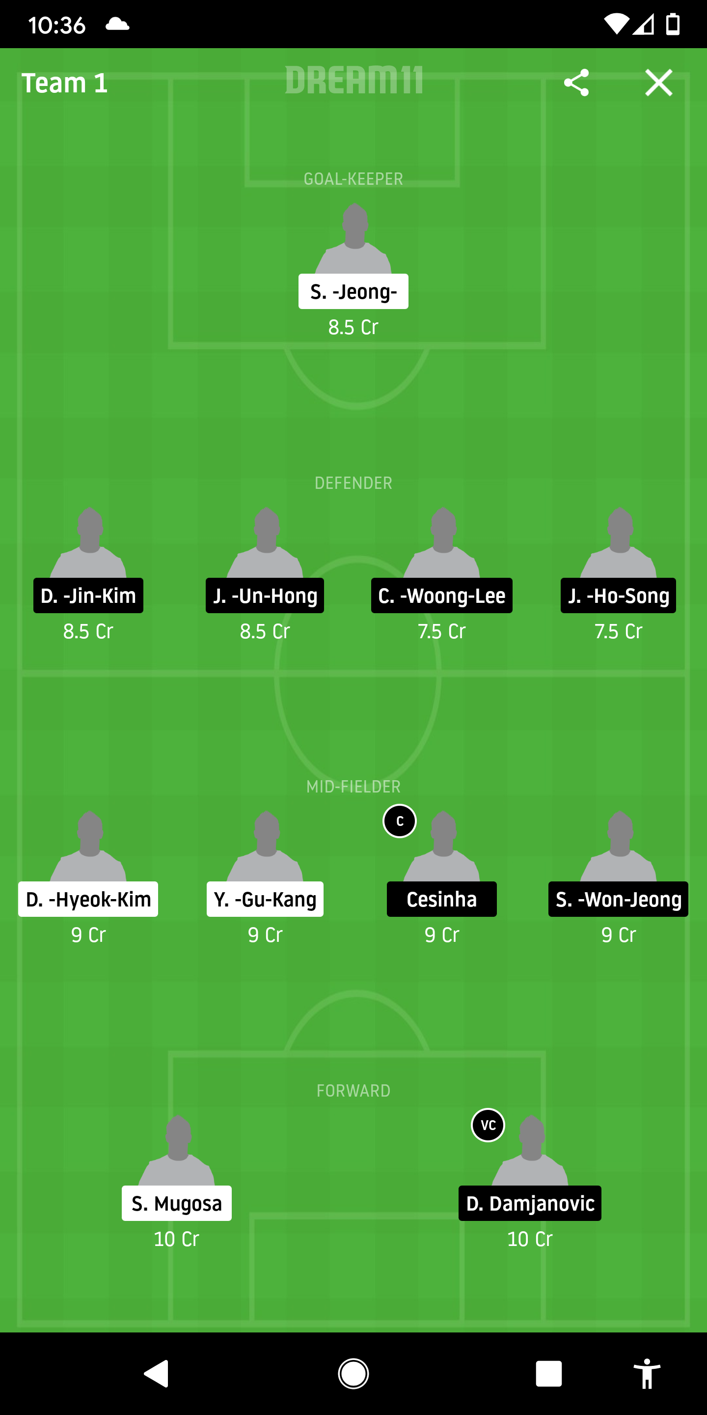 INC Vs DAE Dream11