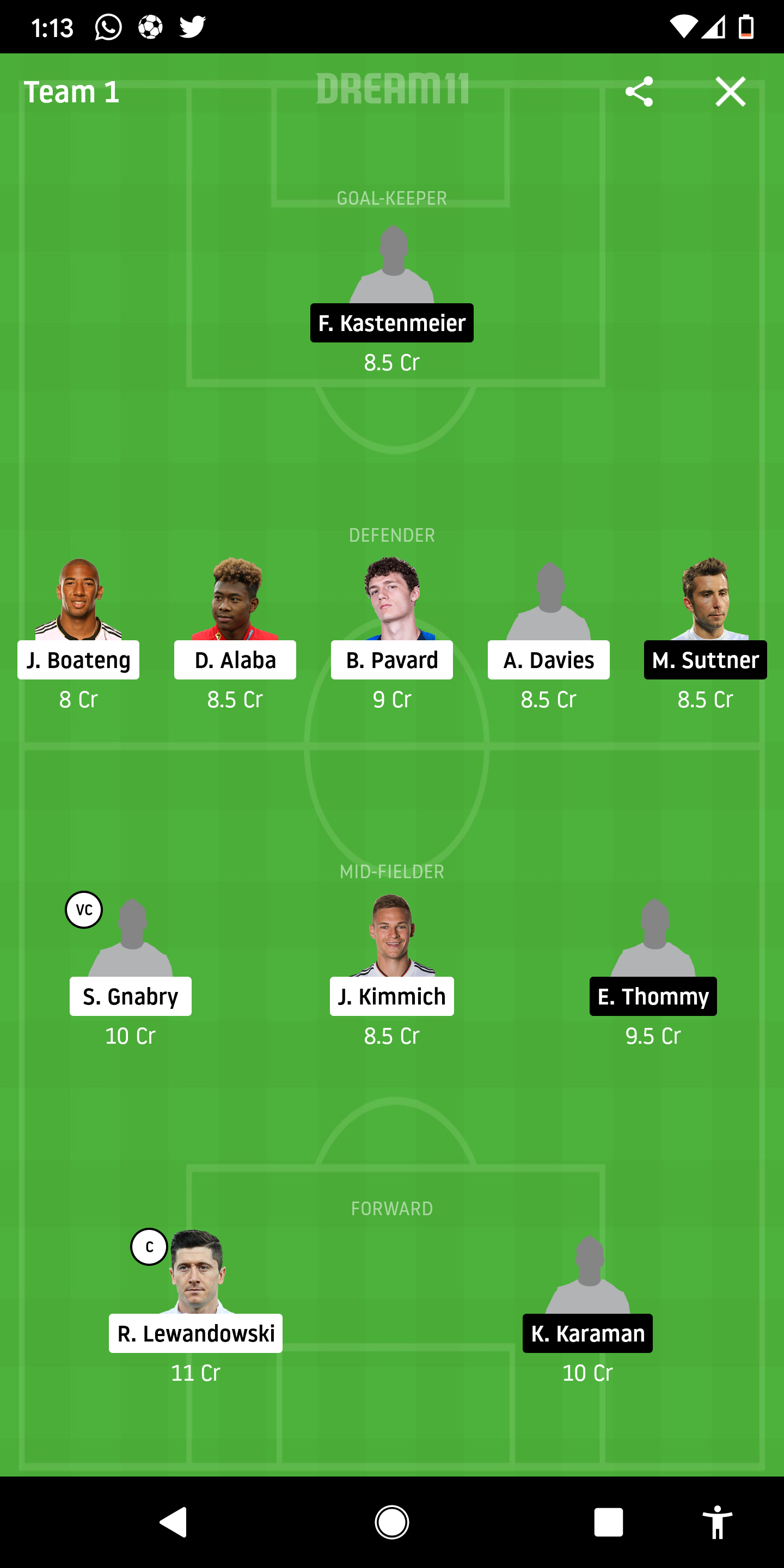 BAY Vs DUS Dream11