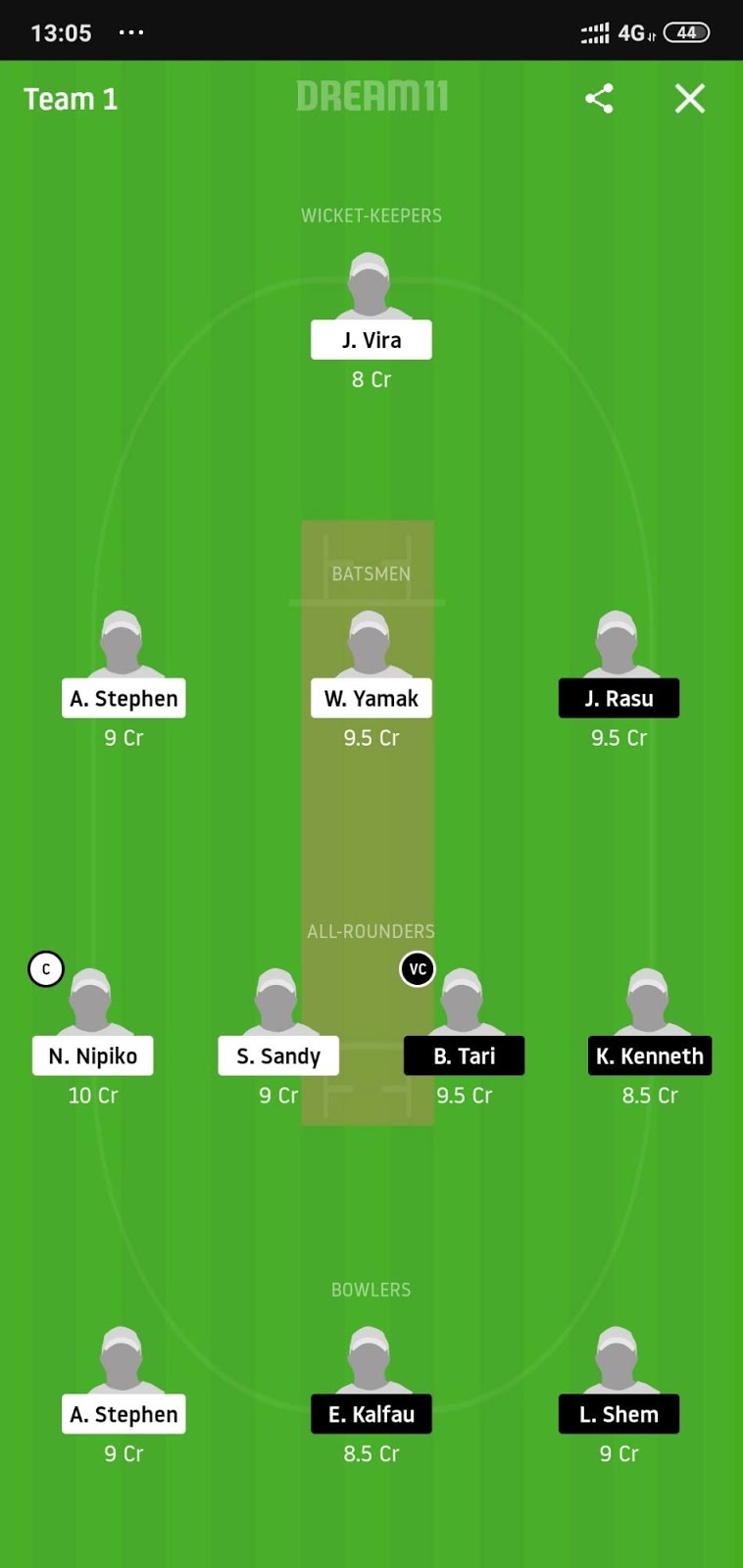 IS vs MFE Dream11