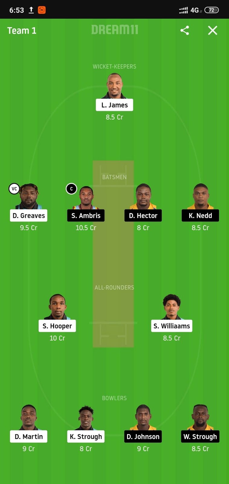 DVR vs SPB Dream11