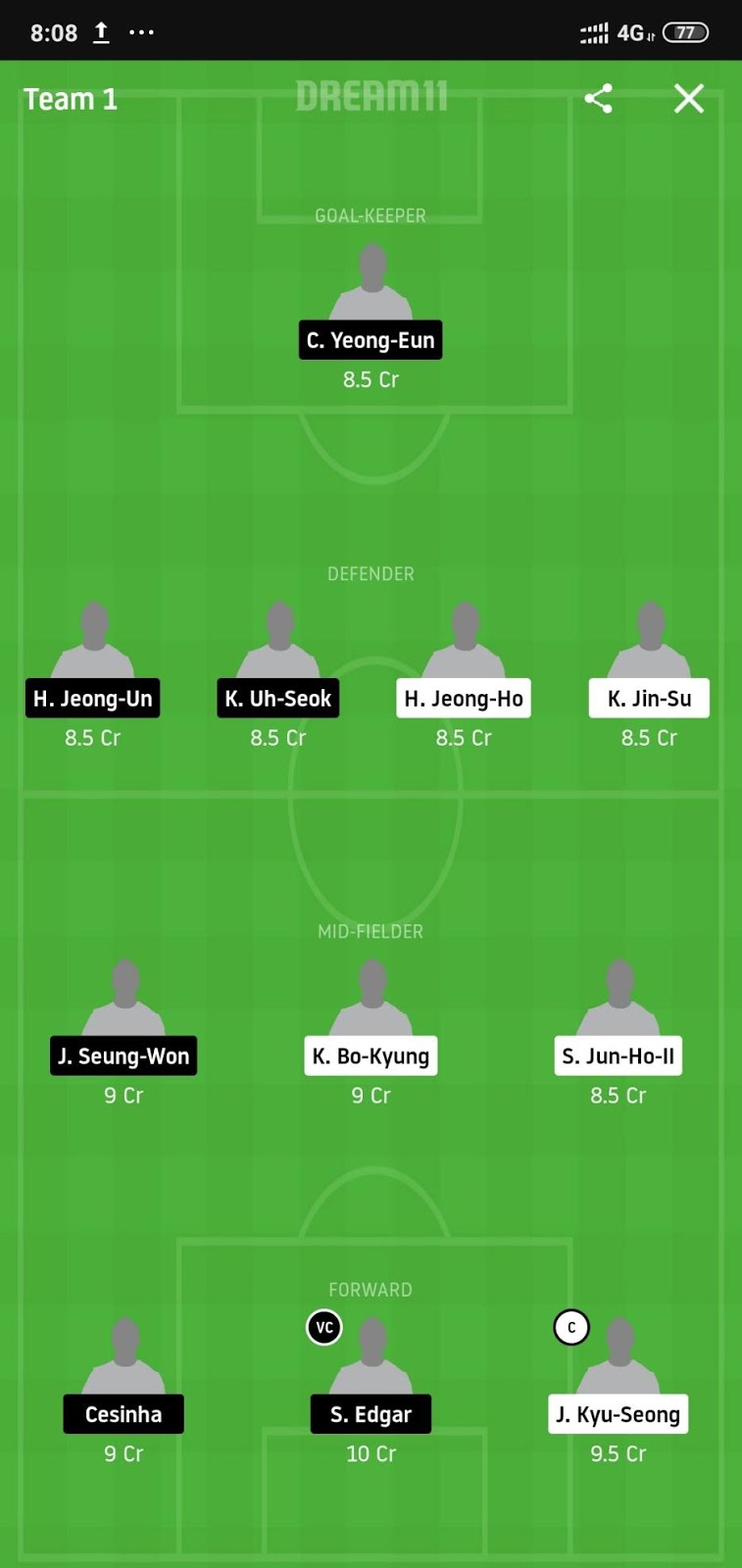 JNB vs DAE Dream11