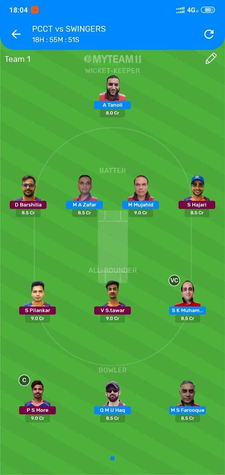 PCU vs CHI Dream11 And MyTeam11