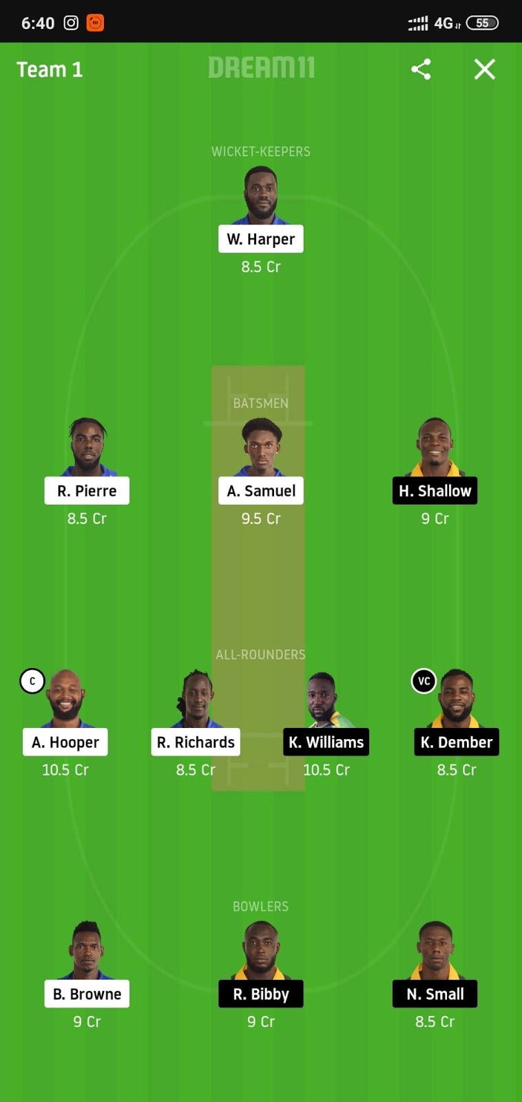 GRD vs BGR Dream11