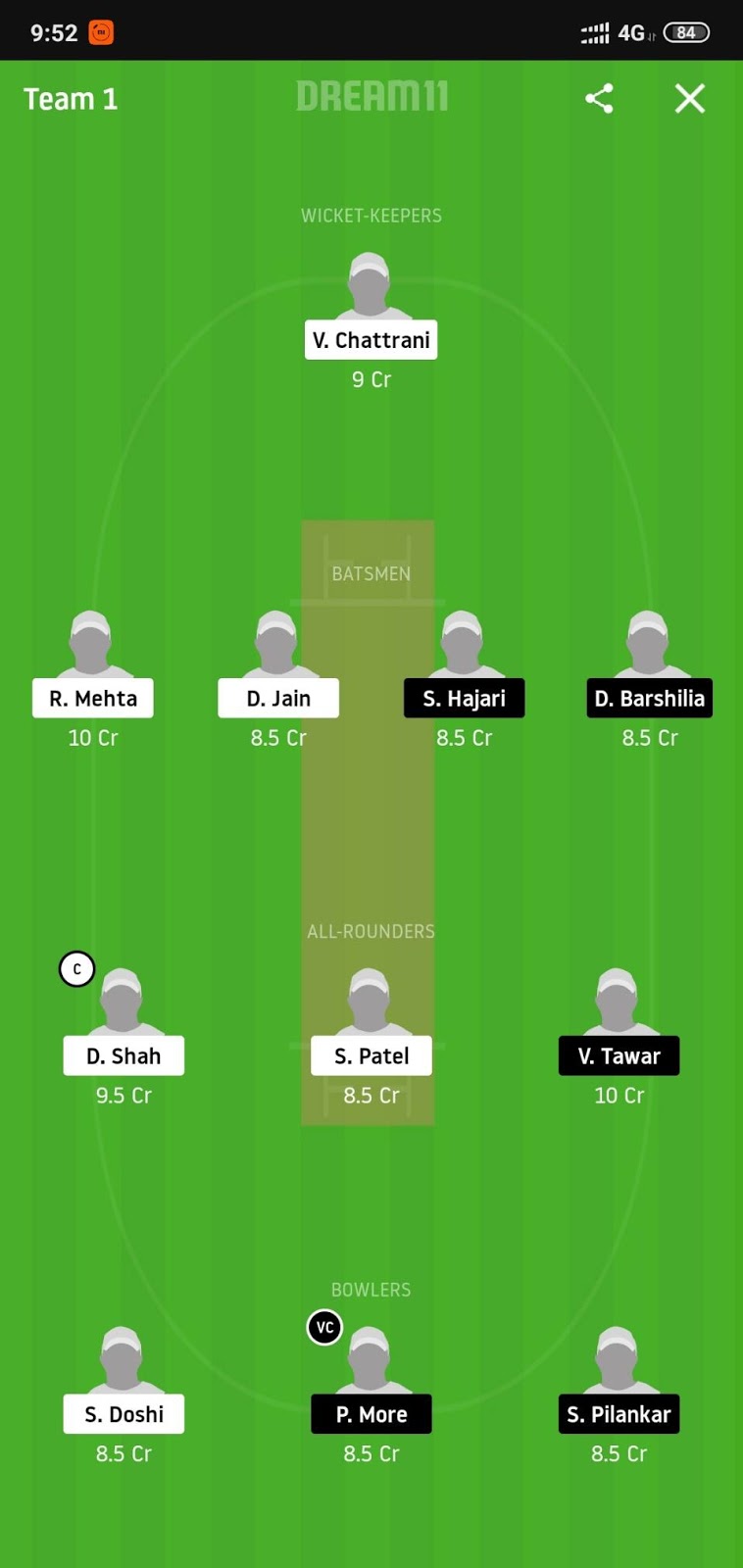 ISM vs CHI Dream11 And MyTeam11