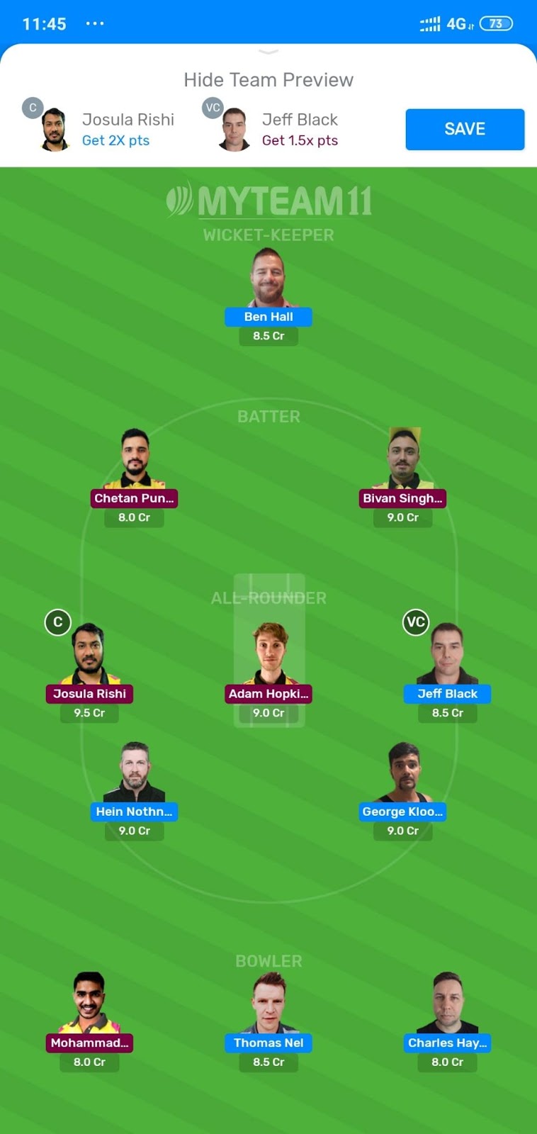 TDG vs HST Dream11 And MyTeam11 Prediction