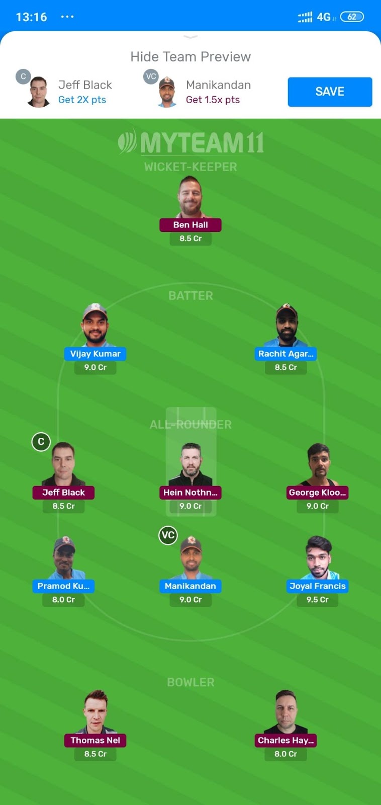 HST vs TDR Dream11 And MyTeam11