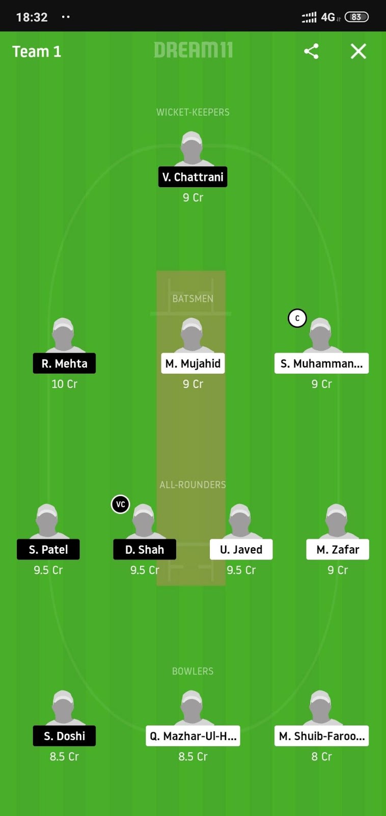 PCU vs ISM Dream11