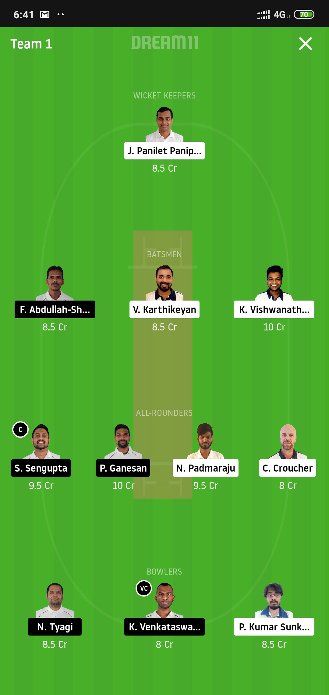 PCK vs PSV Dream11