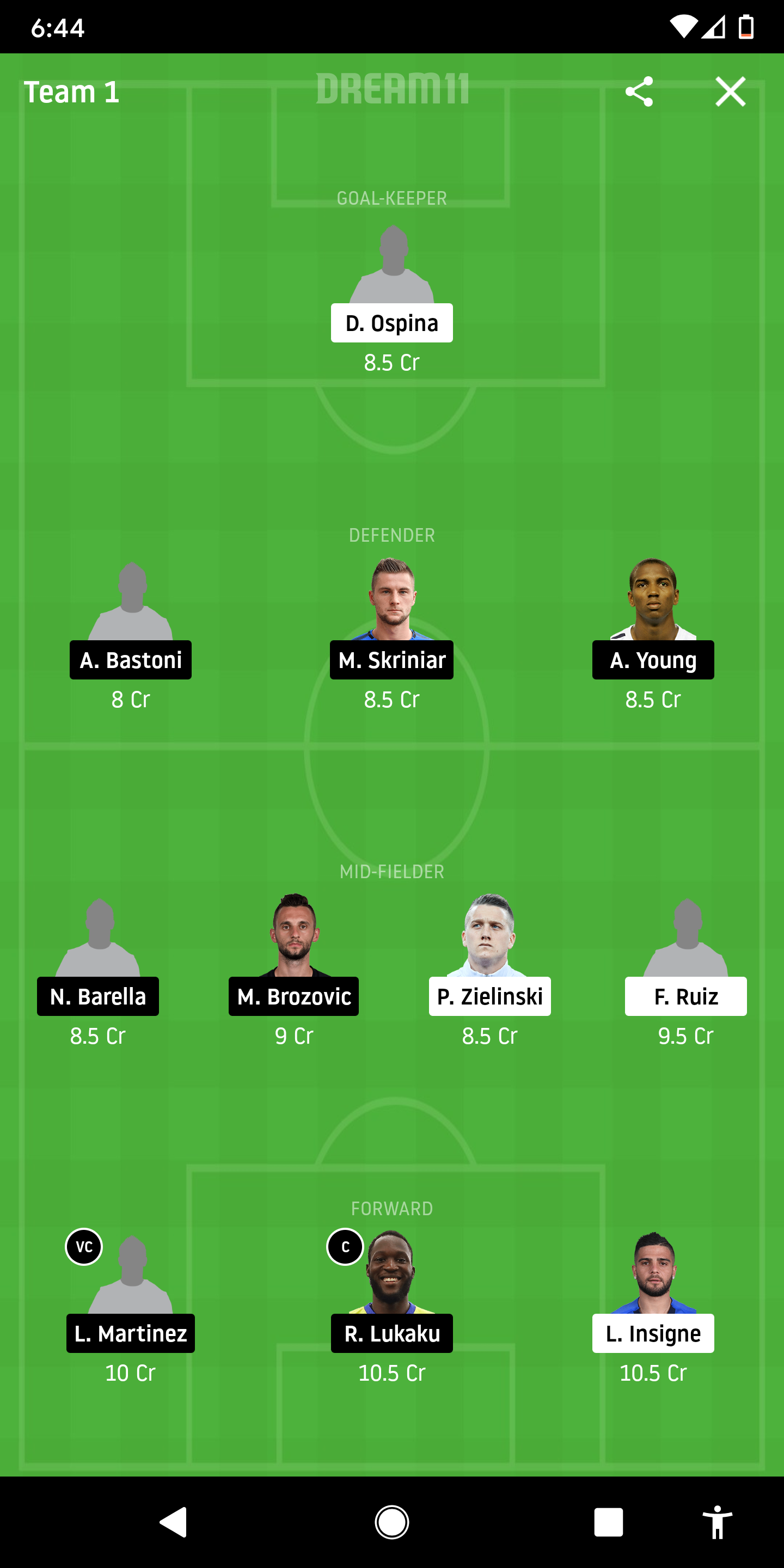 NAP Vs INT Dream11