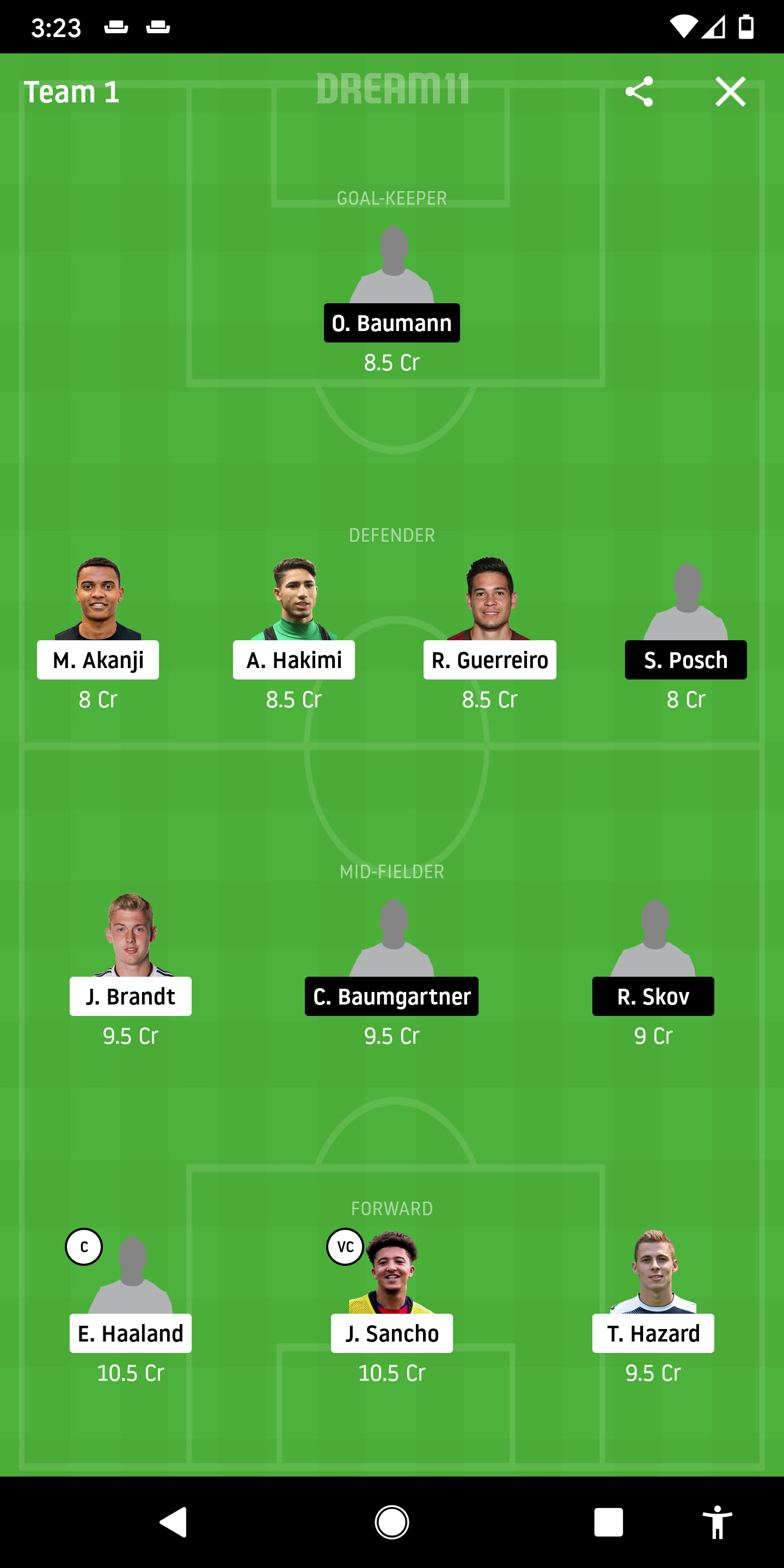 DOR Vs HOF Dream11