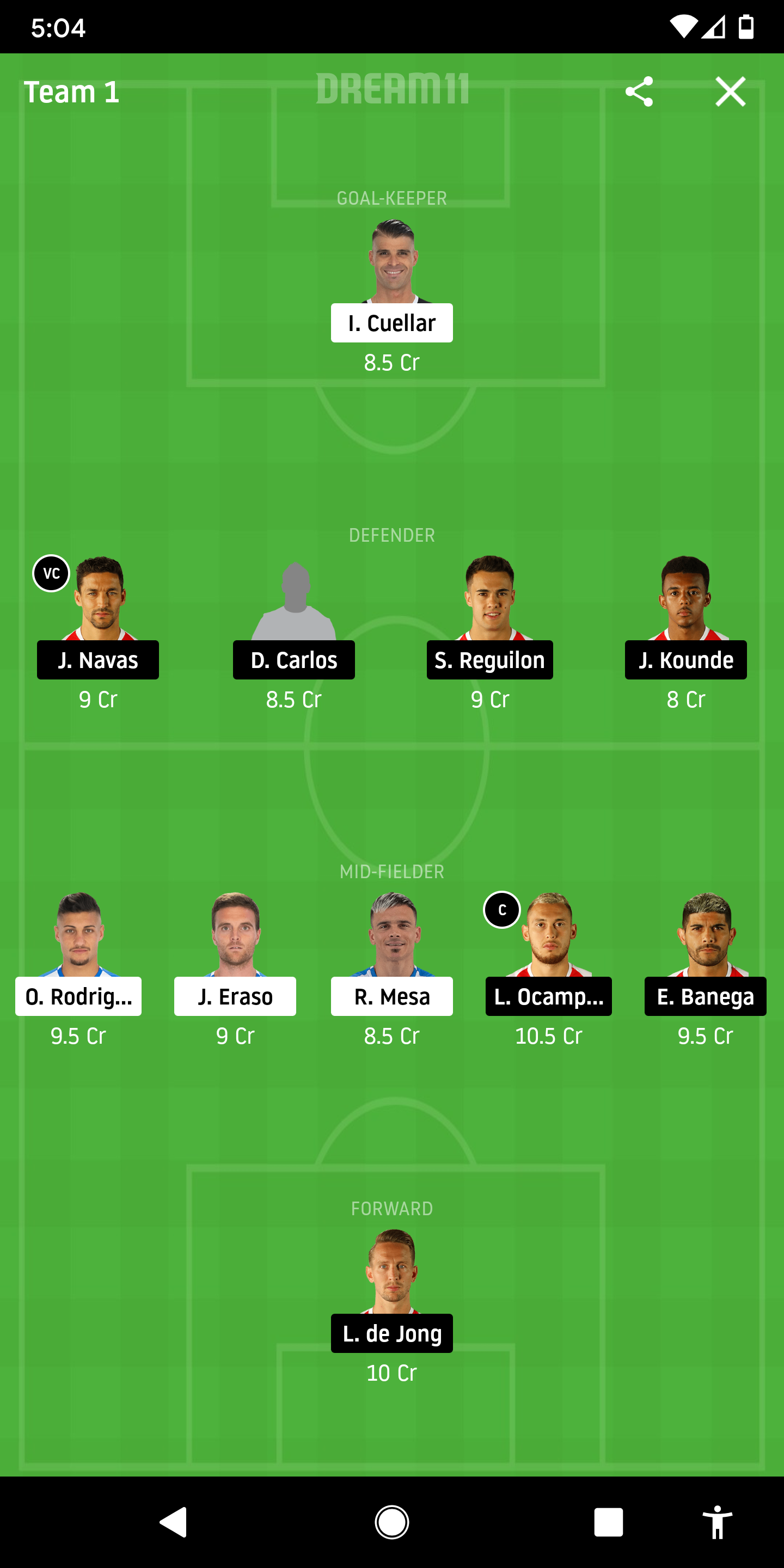 LEG vs SEV Dream11