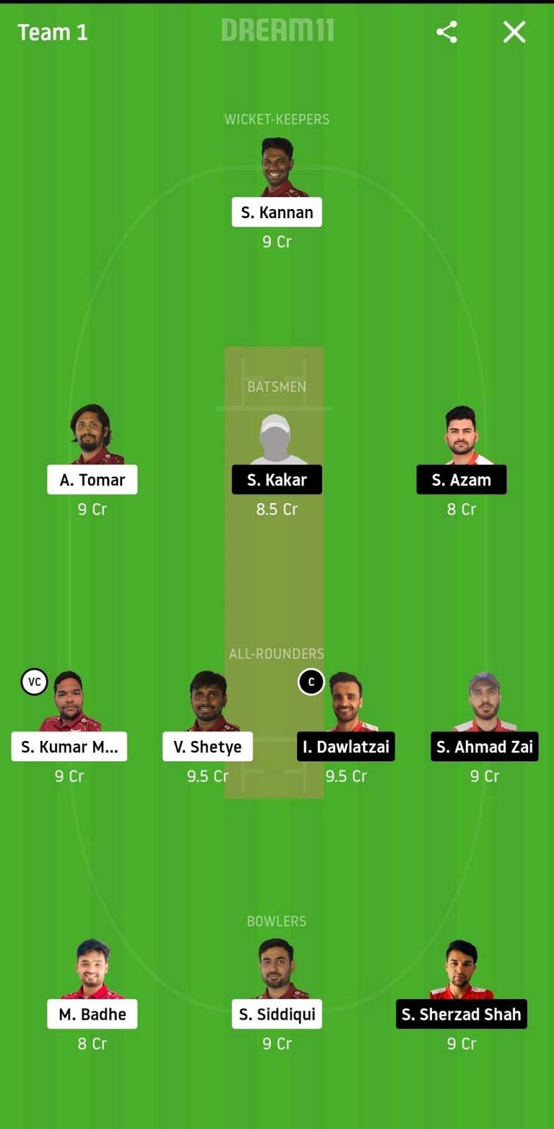 VFB vs KSV Dream11 