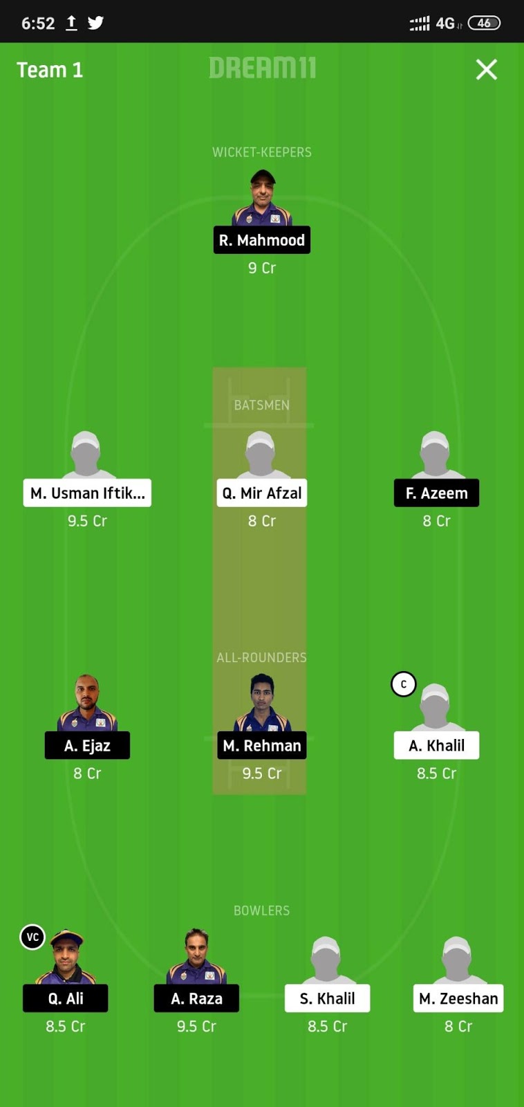 ALZ vs SIG Dream11