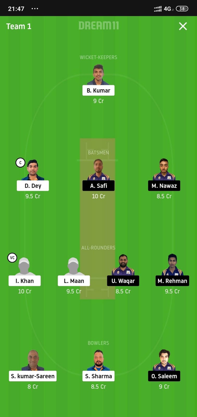 ND vs SIG Dream11